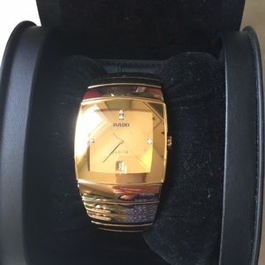 RADO gold plated ceramic with 4 diamonds